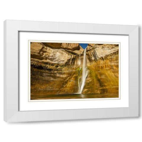 UT, Grand Staircase Escalante, Calf Creek Falls White Modern Wood Framed Art Print with Double Matting by Illg, Cathy and Gordon