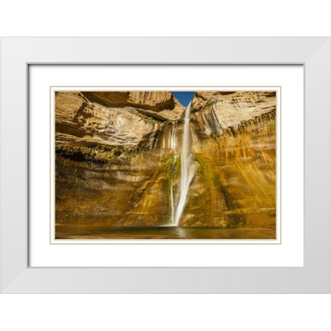 UT, Grand Staircase Escalante, Calf Creek Falls White Modern Wood Framed Art Print with Double Matting by Illg, Cathy and Gordon