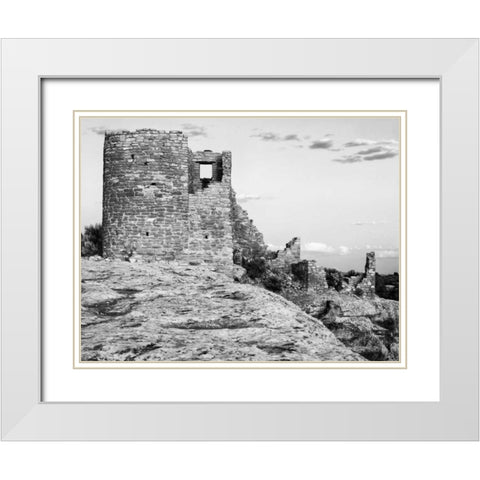 USA, Utah Ruins of Hovenweep National Monument White Modern Wood Framed Art Print with Double Matting by Flaherty, Dennis