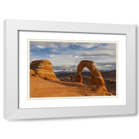 USA, Utah, Arches NP Delicate Arch at sunset White Modern Wood Framed Art Print with Double Matting by Illg, Cathy and Gordon