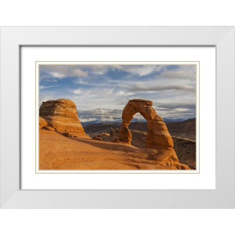 USA, Utah, Arches NP Delicate Arch at sunset White Modern Wood Framed Art Print with Double Matting by Illg, Cathy and Gordon