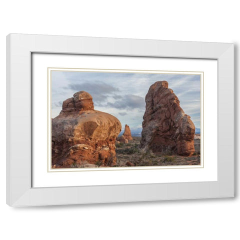 Utah, Arches NP Scenic of sandstone boulders White Modern Wood Framed Art Print with Double Matting by Illg, Cathy and Gordon