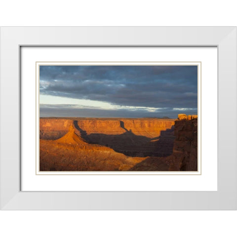 Utah, Dead Horse Point SP Sunrise on canyon White Modern Wood Framed Art Print with Double Matting by Illg, Cathy and Gordon