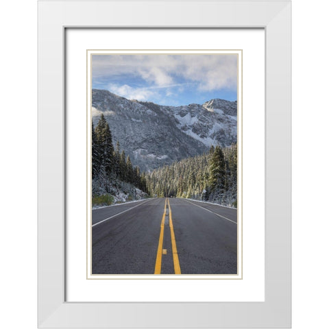 North Cascades Highway at Rainy Pass-Washington State White Modern Wood Framed Art Print with Double Matting by Majchrowicz, Alan