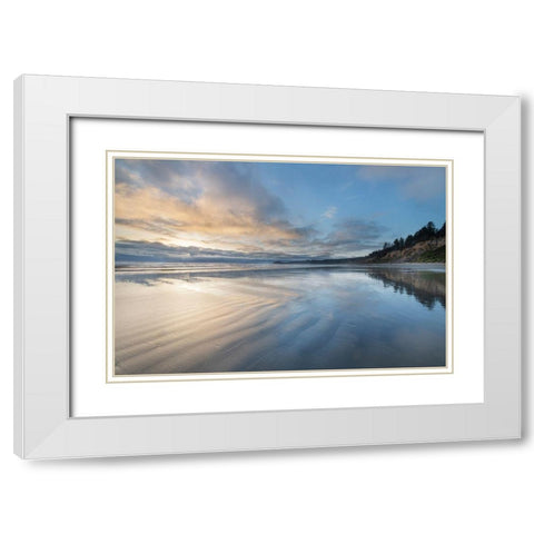 Ruby Beach afterglow Olympic National Park-Washington State White Modern Wood Framed Art Print with Double Matting by Majchrowicz, Alan