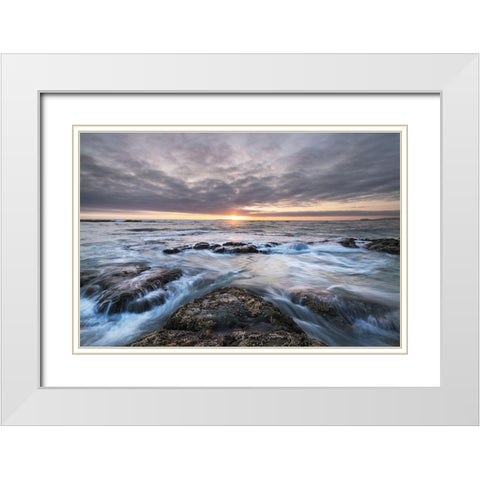 Kalaloch Beach 4 at sunset-Olympic National Park-Washington State White Modern Wood Framed Art Print with Double Matting by Majchrowicz, Alan