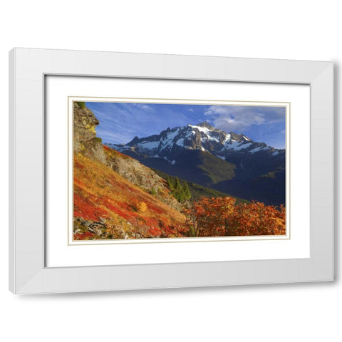 WA, Mount Baker Wilderness View of Mount Shuksan White Modern Wood Framed Art Print with Double Matting by Paulson, Don