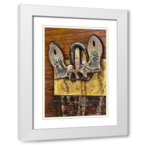 Washington, San Juan Islands Boat anchor White Modern Wood Framed Art Print with Double Matting by Paulson, Don
