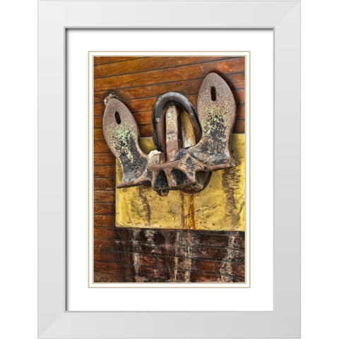Washington, San Juan Islands Boat anchor White Modern Wood Framed Art Print with Double Matting by Paulson, Don