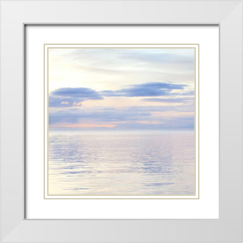 Washington, San Juan Islands Seascape at sunset White Modern Wood Framed Art Print with Double Matting by Paulson, Don