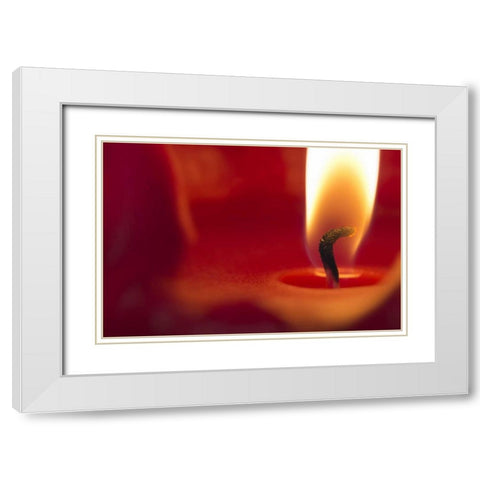 Washington, Seabeck Close-up of candle flame White Modern Wood Framed Art Print with Double Matting by Paulson, Don
