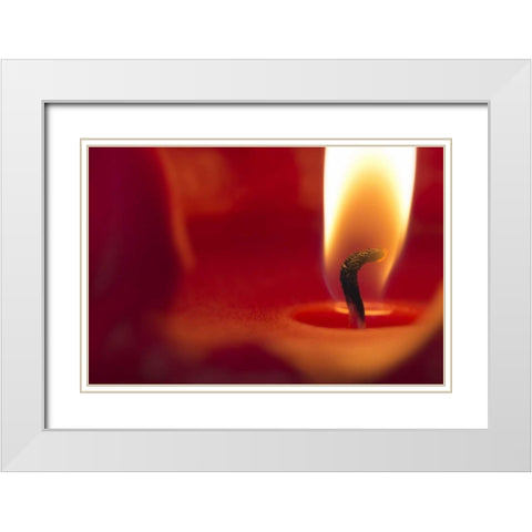 Washington, Seabeck Close-up of candle flame White Modern Wood Framed Art Print with Double Matting by Paulson, Don
