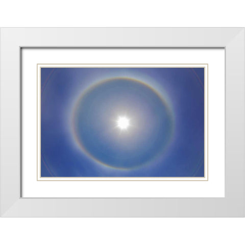 USA, Washington, Seabeck Rainbow-colored halo White Modern Wood Framed Art Print with Double Matting by Paulson, Don