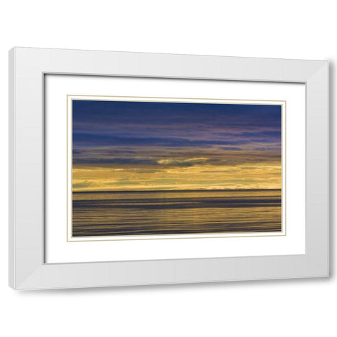 Washington Sunrise on Strait of Juan de Fuca White Modern Wood Framed Art Print with Double Matting by Paulson, Don