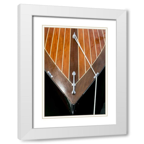 WA, Boat bow at a Wooden Boat Festival White Modern Wood Framed Art Print with Double Matting by Paulson, Don