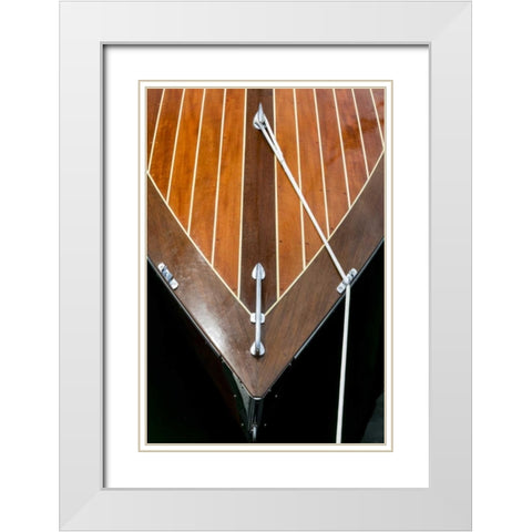 WA, Boat bow at a Wooden Boat Festival White Modern Wood Framed Art Print with Double Matting by Paulson, Don
