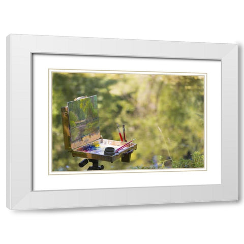 WA, Bainbridge Island Scenic painting on a mount White Modern Wood Framed Art Print with Double Matting by Paulson, Don