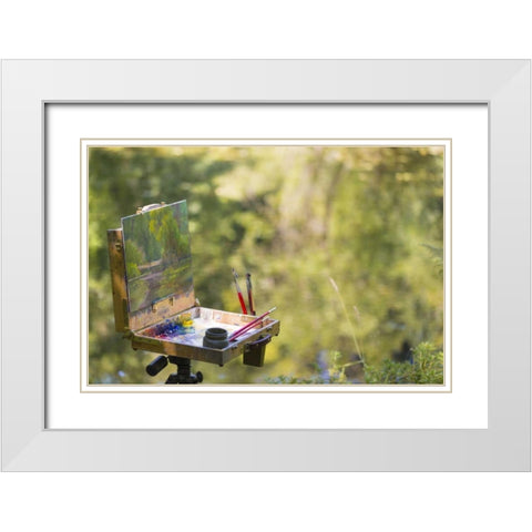 WA, Bainbridge Island Scenic painting on a mount White Modern Wood Framed Art Print with Double Matting by Paulson, Don