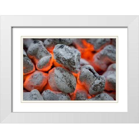 Washington, Seabeck Close-up of hot charcoal White Modern Wood Framed Art Print with Double Matting by Paulson, Don