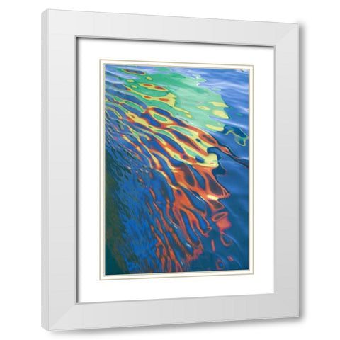 WA, San Juans Water reflection of boat sail White Modern Wood Framed Art Print with Double Matting by Paulson, Don