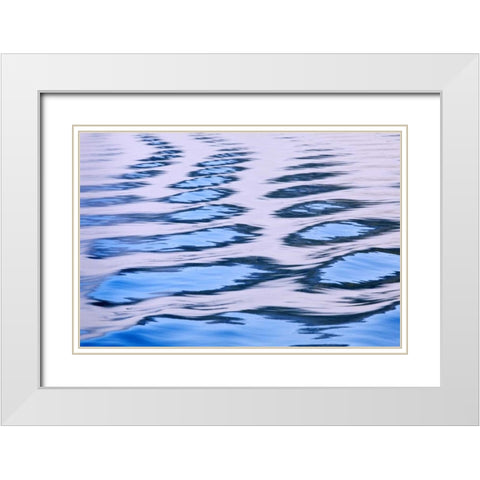 Canada, BC, Patterns in boat wake White Modern Wood Framed Art Print with Double Matting by Paulson, Don