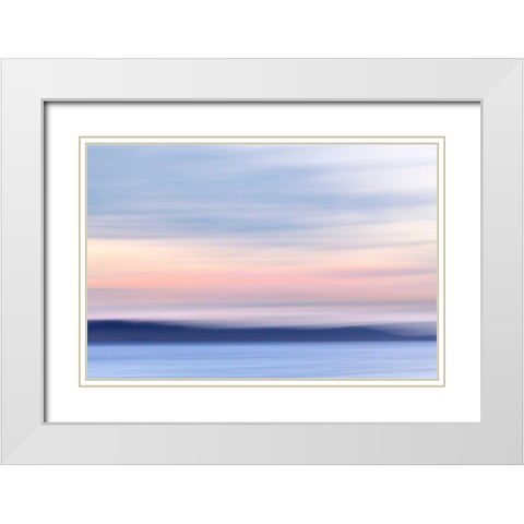 Washington, Hood Canal Abstract of ocean and sky White Modern Wood Framed Art Print with Double Matting by Paulson, Don