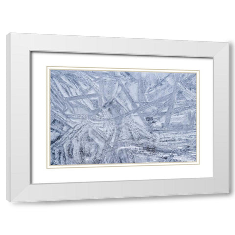 USA, Washington State, Seabeck Patterns on ice White Modern Wood Framed Art Print with Double Matting by Paulson, Don