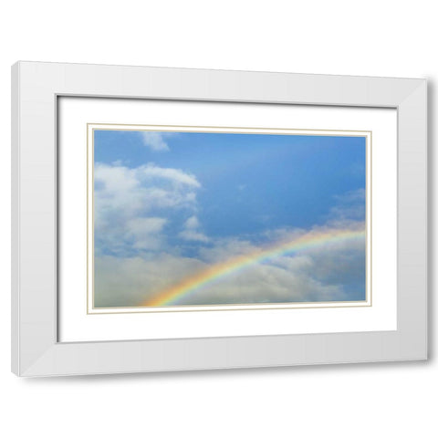 Washington, Seabeck Rainbow in light rainfall White Modern Wood Framed Art Print with Double Matting by Paulson, Don