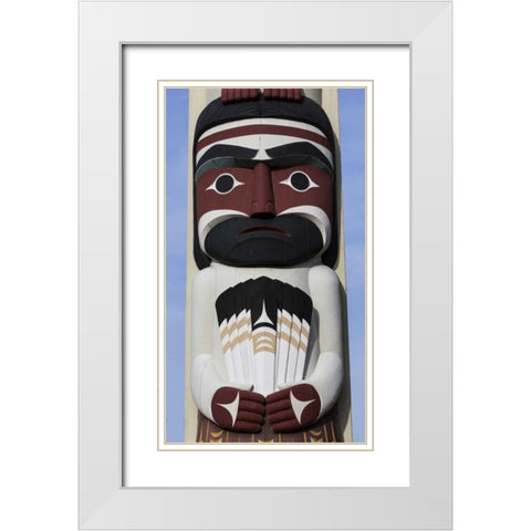 USA, Washington State, Jamestown Totem art PR White Modern Wood Framed Art Print with Double Matting by Paulson, Don