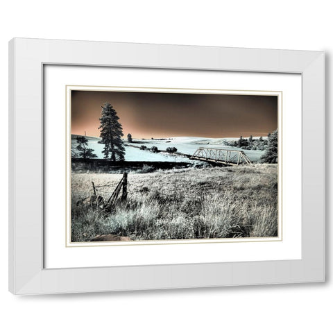 USA-Washington State-Palouse region-Bridge across Palouse river White Modern Wood Framed Art Print with Double Matting by Eggers, Terry