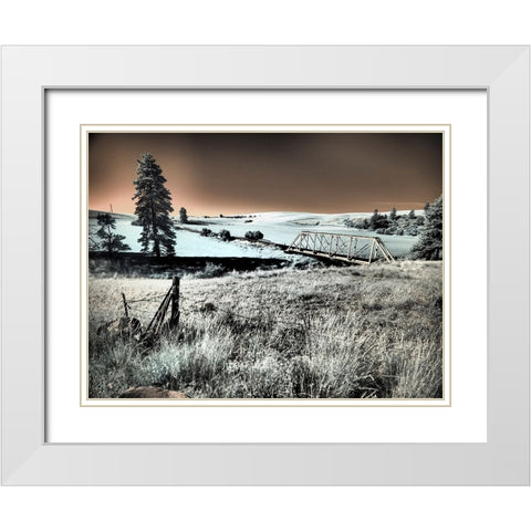 USA-Washington State-Palouse region-Bridge across Palouse river White Modern Wood Framed Art Print with Double Matting by Eggers, Terry