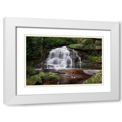 Second Ekalaka Falls-Blackwater Falls State Park-West Virginia White Modern Wood Framed Art Print with Double Matting by Majchrowicz, Alan