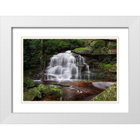 Second Ekalaka Falls-Blackwater Falls State Park-West Virginia White Modern Wood Framed Art Print with Double Matting by Majchrowicz, Alan