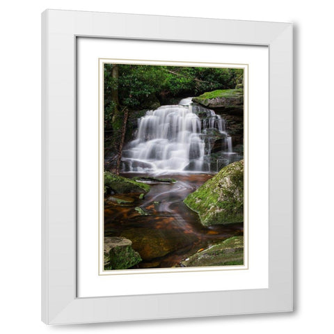 Second Ekalaka Falls-Blackwater Falls State Park-West Virginia White Modern Wood Framed Art Print with Double Matting by Majchrowicz, Alan