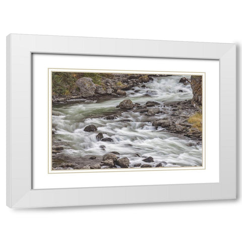 Firehole River-Firehole Canyon drive-Yellowstone National Park-Wyoming White Modern Wood Framed Art Print with Double Matting by Jones, Adam