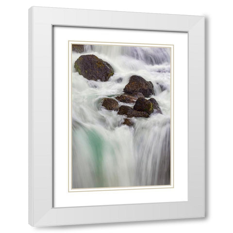 Firehole falls-Firehole River-Yellowstone National Park-Wyoming White Modern Wood Framed Art Print with Double Matting by Jones, Adam