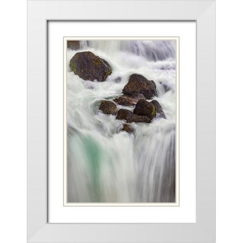 Firehole falls-Firehole River-Yellowstone National Park-Wyoming White Modern Wood Framed Art Print with Double Matting by Jones, Adam