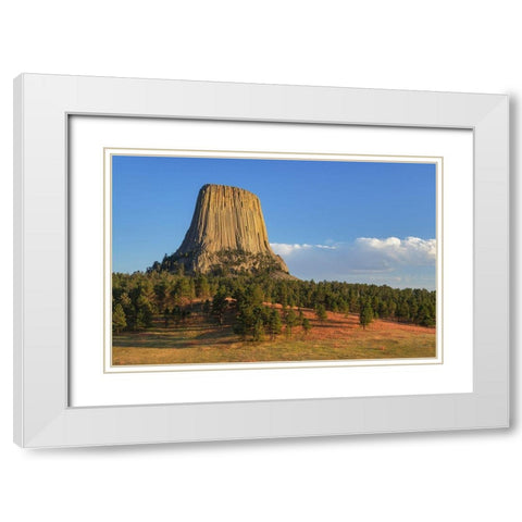 Devils Tower National Monument-Wyoming White Modern Wood Framed Art Print with Double Matting by Majchrowicz, Alan