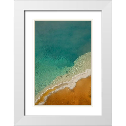 WY, Yellowstone Thermophilic algae in Black Pool White Modern Wood Framed Art Print with Double Matting by Grall, Don