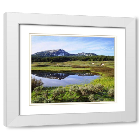 Wyoming, A tarn in the Rocky Mountains of Wyoming White Modern Wood Framed Art Print with Double Matting by Talbot Frank, Christopher