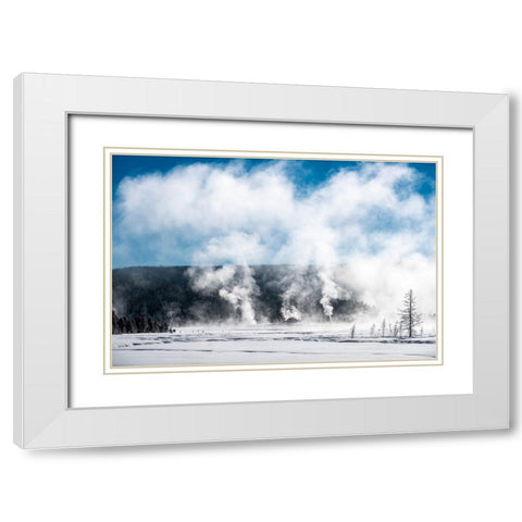 USA-Yellowstone-Norris Geyser Basin White Modern Wood Framed Art Print with Double Matting by Theodore, George and Marilu
