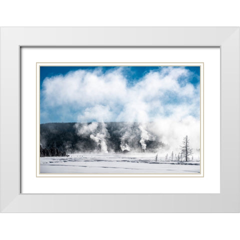 USA-Yellowstone-Norris Geyser Basin White Modern Wood Framed Art Print with Double Matting by Theodore, George and Marilu