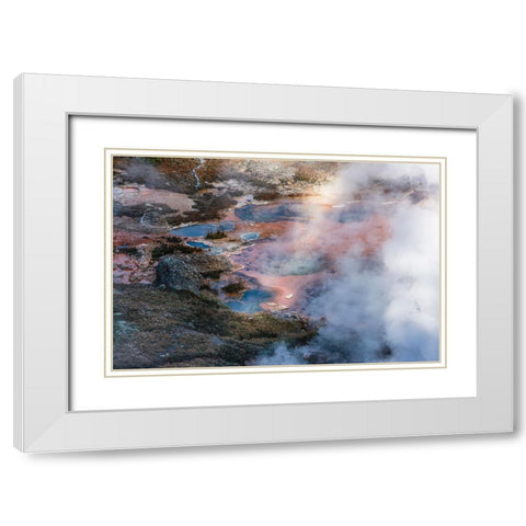 Yellowstone National Park-USA-Wyoming Artists Paintpots White Modern Wood Framed Art Print with Double Matting by Sienda, Jolly