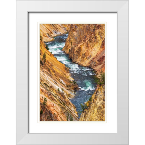 The Yellowstone River in the Grand Canyon of the Yellowstone-Yellowstone National Park-Wyoming-USA White Modern Wood Framed Art Print with Double Matting by Bishop, Russ