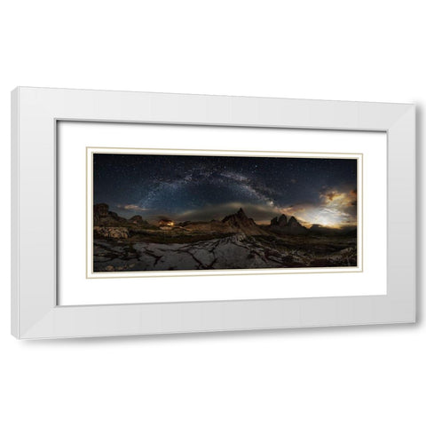 Galaxy Dolomites White Modern Wood Framed Art Print with Double Matting by Pedretti, Ivan