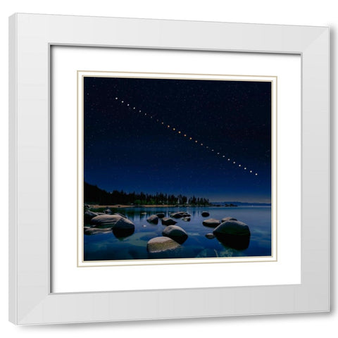 Total Lunar Eclipse White Modern Wood Framed Art Print with Double Matting by Zhu, Hua