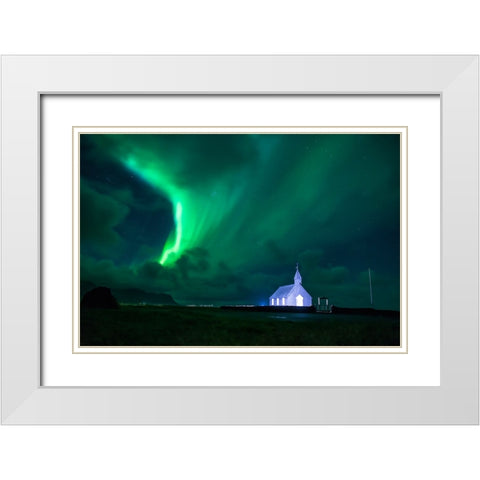 Magic Night In Budir White Modern Wood Framed Art Print with Double Matting by Auf dem, Andrea