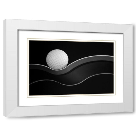 Craters And Curves White Modern Wood Framed Art Print with Double Matting by Hammer, Jacqueline