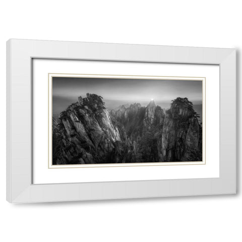 On The Top White Modern Wood Framed Art Print with Double Matting by Zhang, Joshua