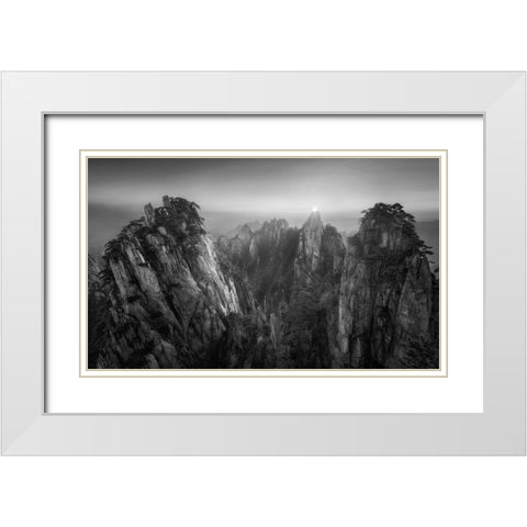 On The Top White Modern Wood Framed Art Print with Double Matting by Zhang, Joshua